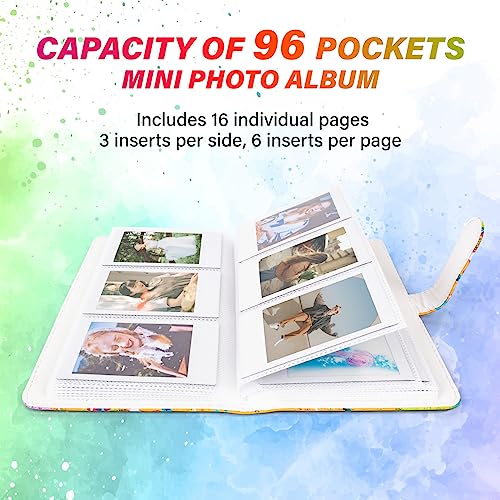 HIYQIN 3-Inch Instax Polaroid Photo Album,96 Pocket Mini Photo Album Book for 2x3 Inch Fujifilm Instax Mini 12 11 9 8 8+ 7s 25 70 90 Instant Camera Film,Colorful Instax Mini Album (Colorful) - Image 3