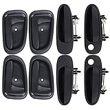 ASTOU Exterior Car Door Handle Fits 1993-1997 for Toyota for Corolla 1993-1997 for Geo for Prizm Black 8Pcs