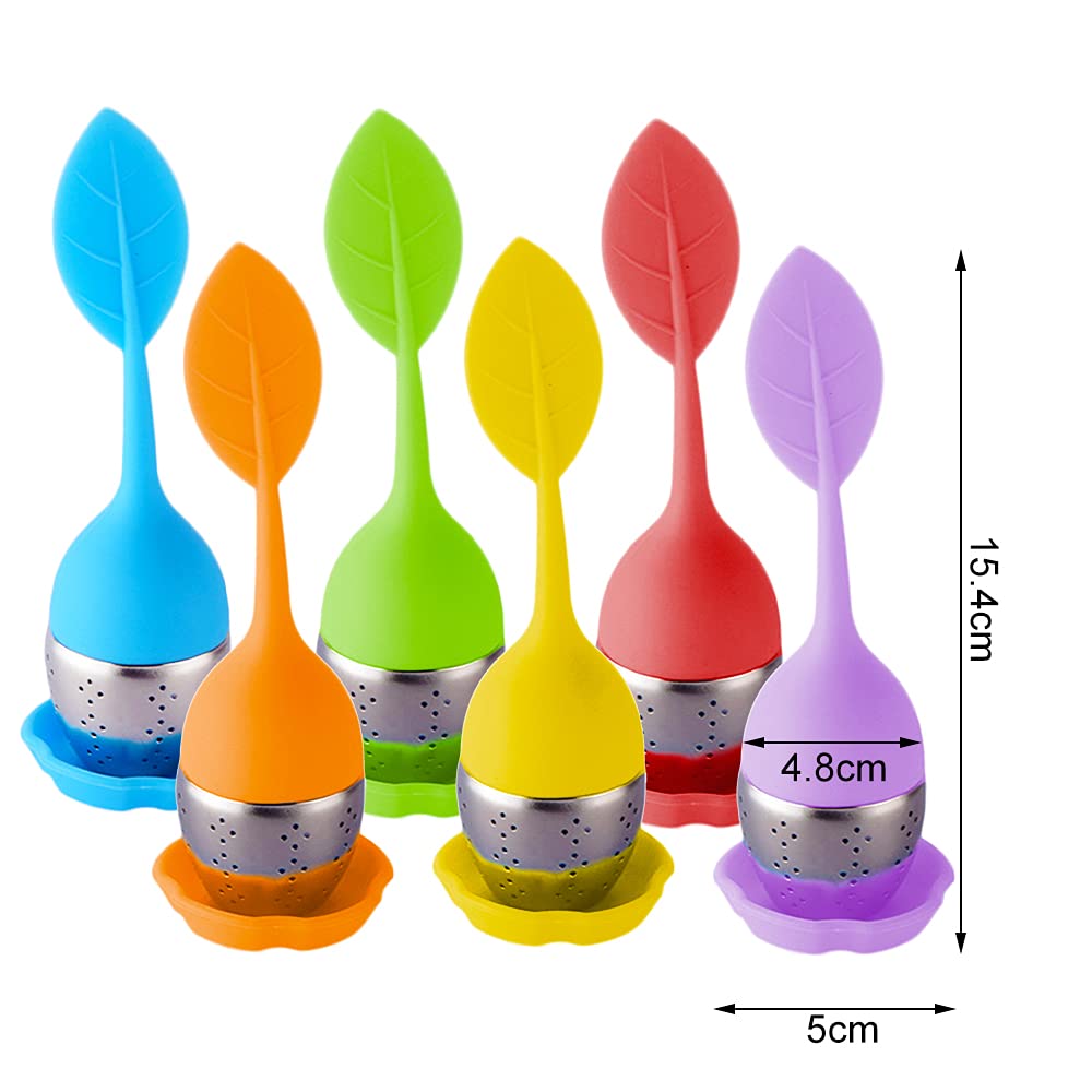 Infusore Per Tè A Forma Di Elefante In Silicone E Acciaio Inox - Set Da 3 Filtri Per Foglie Sciolte, Colori Verde, Blu, Rosa - 4