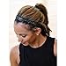 Sweaty Bands Womens Girls Headband - Non-Slip Velvet-Lined Sparkly Fitness Hairband - 2-Pack Viva Diva Black 1-Inch and Viva Diva Gunmetal 3/8-Inch