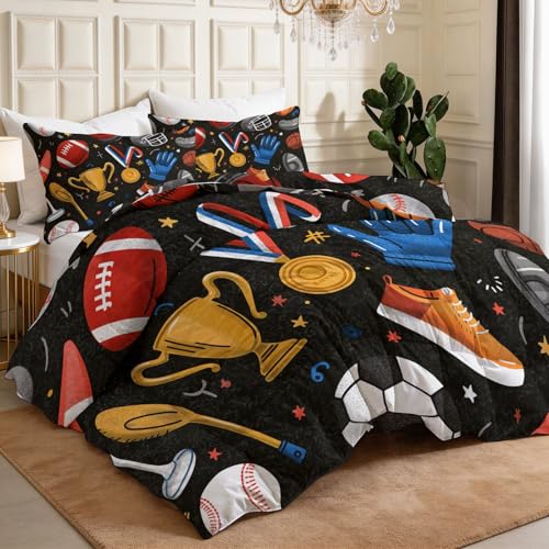 Edredón de calavera 200x200 lavable con dos fundas de almohada rojas 3
