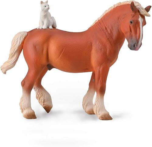 Reeves International CollectA 88916 - Caballo de tiro con gato, 6.22 x 4.72 pulgadas