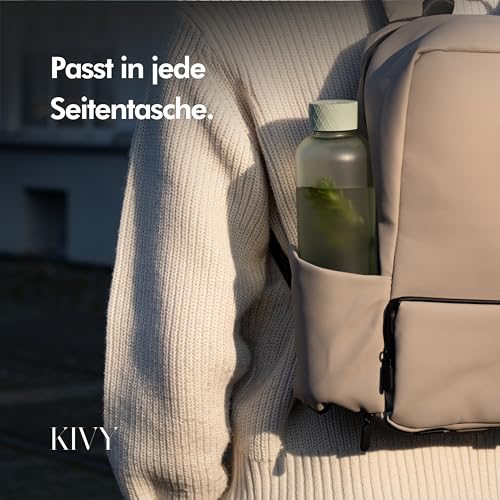 KIVY Trinkflasche 1l - Kohlensäure geeignet & Auslaufsicher - Für Sport, Schule & Büro - Sport Trinkflasche Gym - Wasserflasche Sprudel geeignet - Sportflasche 1 Liter - Spülmaschinenfest
