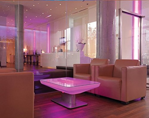 GOWE H56 - Tavolo da pranzo illuminato a LED, per 4 persone, da studio LED, tavolino da caffè per bar, sala riunioni, soggiorno o eventi