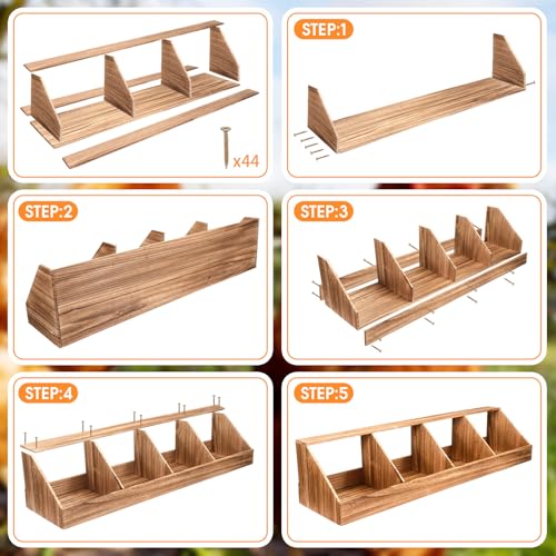 Chicken Nesting Boxes, Chicken Laying Boxes Coop Accessories Roosting Laying with Liners Large Bedding for Hens Birds Duck Coop Poultry Habitat Supplies(4 Compartment) - Image 6