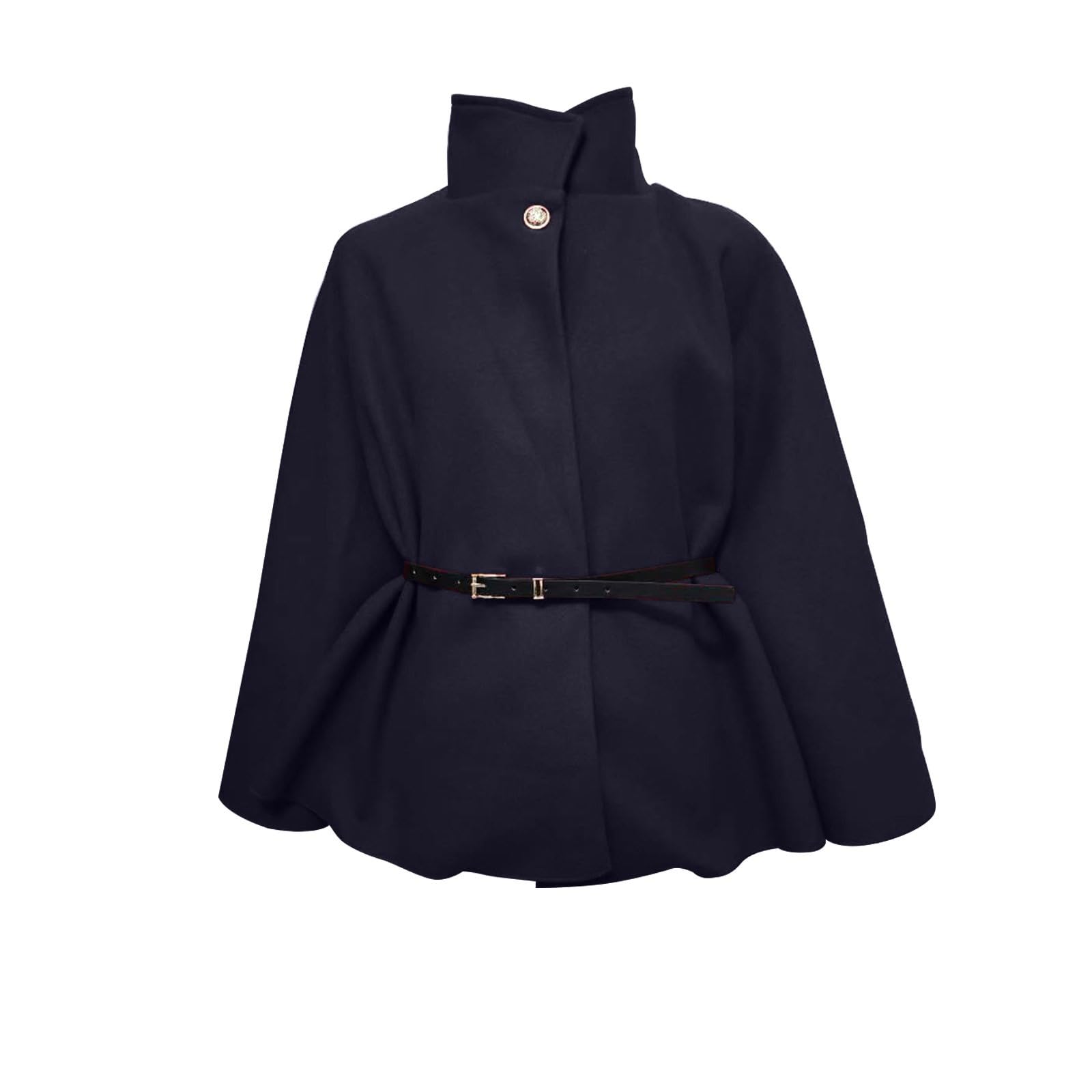 Damen Poncho Pullover Rollkragen Strick Ponchos Capes Frauen Mit Gürtel Winterpullover Elegant Winterumhang Damenpullover Winter Herbstjacke Frühling Umhang Geschenk Geburtstag Weihnachten