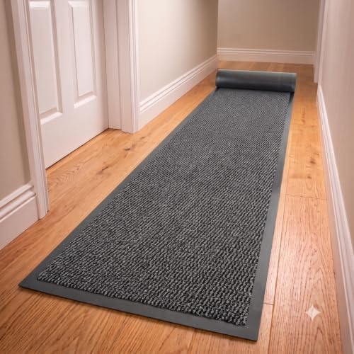 GULLAMBO Hallway Runner Non Slip Rubber Backing Heavy Duty Dirt Trapping Absorbent Carpet Runner for Hall Kitchen Entryway Corridor | Low Profile Anti Slip Indoor Floor Mat | Easy to Clean