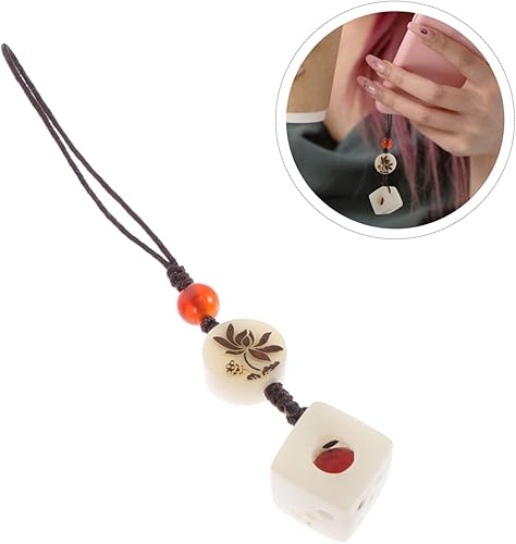 Miniatura 5 de Cadena de teléfono móvil, collar de flor de loto, decoración de cristal, llavero inteligente, cadena de cuentas para teléfono creativo, cordón para