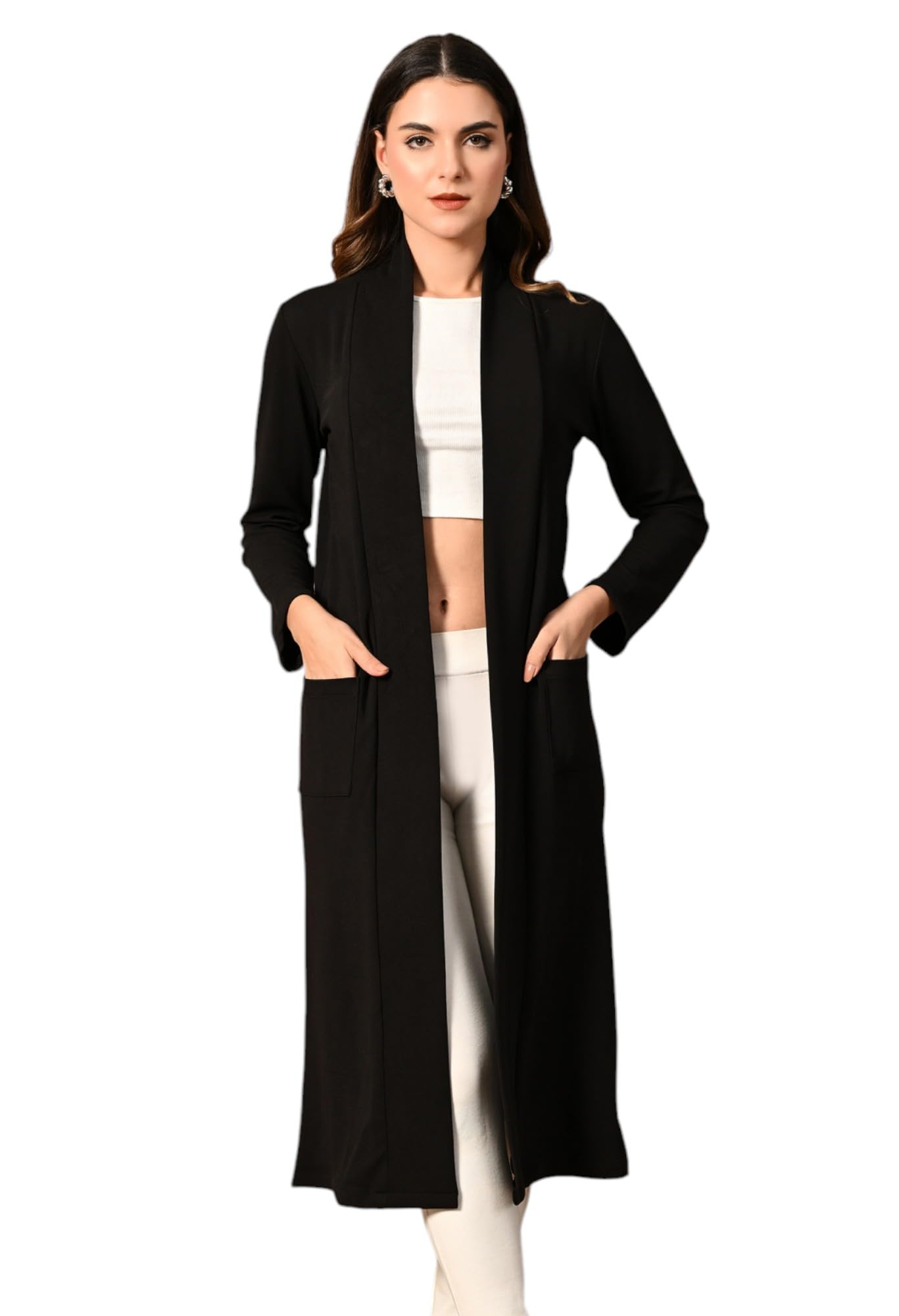 iuga Front Open Longline Solid Shrug for Women and Women (460)-picture-45