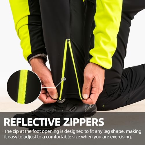 ROCKBROS Calça térmica masculina de ciclismo de inverno, à prova de vento, para caminhadas ao ar liv