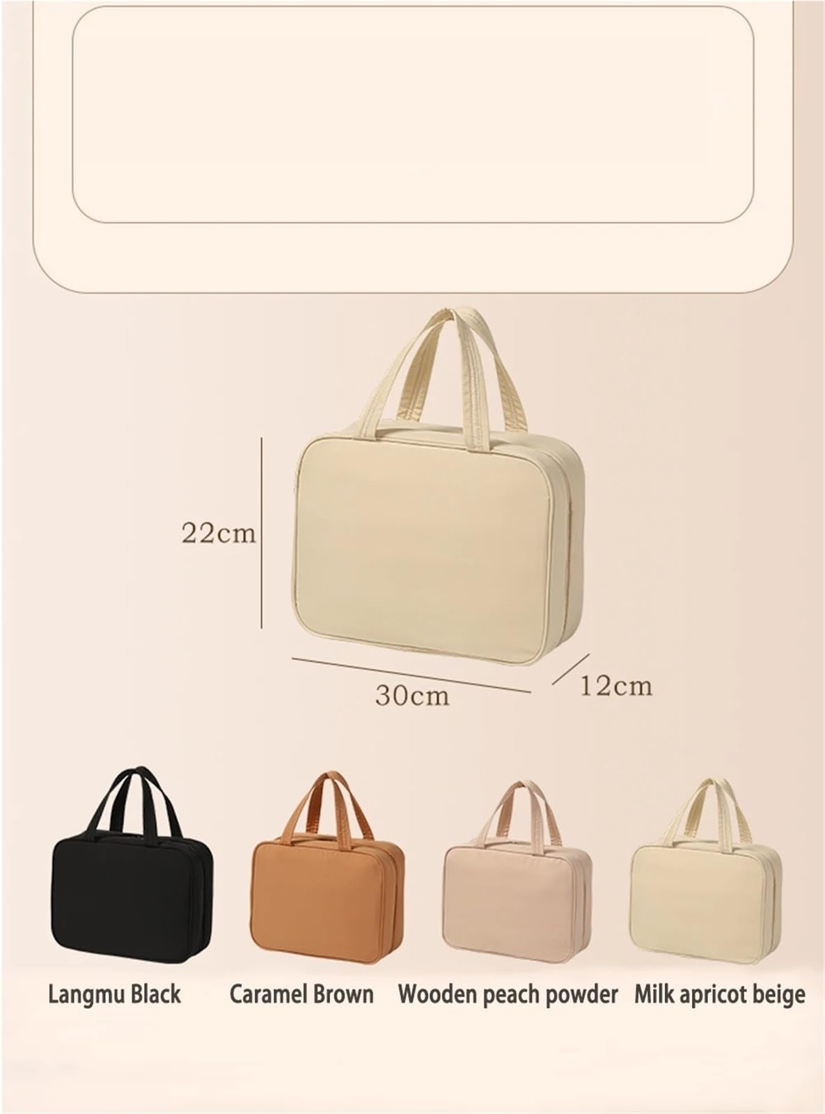 Borsa for cosmetici sospesa da 2 pezzi for donna, organizer portatile for trucco, borse toilette viaggio di grande capacità Per Viaggi(Langmu Black)