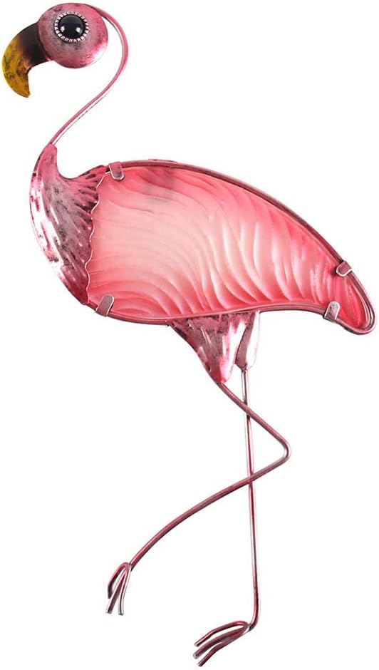 Liffy Metal Flamingo Wall Decor Outdoor Hanging Art Glass Garden Decorations for Bathroom