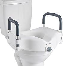 VEVOR Raised Toilet Seat with Arms, 300 lbs Load Capacity, 5-Inch Lift Height, Widened Commode Elevated Toilet Seat Riser with Padded Handles for Seniors, Elderly, Handicap, Disabled, and Adults Use