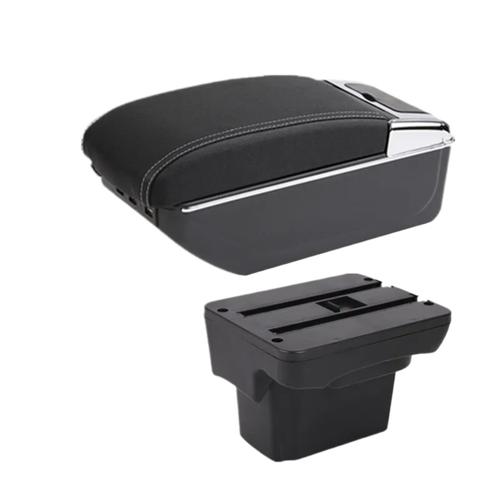 NOKRGQW Car Armrest Box For Chevrolet For Cruze For Holden 2009-2015 Car Armrest Box Centre Storage With USB Port Retrofit Accessory(C3 white line 7USB)