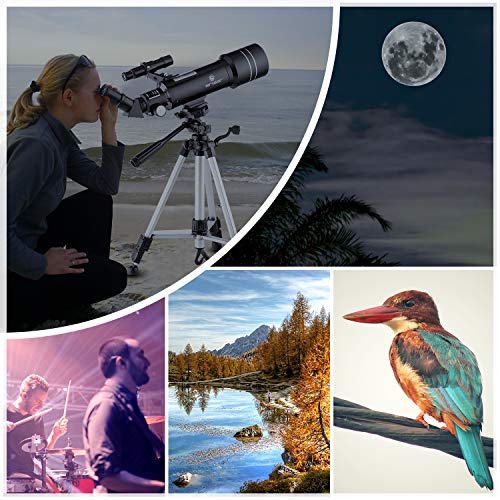 Upgraded Telescope HD 400/70mm Telescope for Kids Adults Refractor Astronomy Telescope - Watching the Moon, Bird Watching, Viewing the Natural Scenery, Viewing the City Scenery, Watching the Wild Animals, Concert