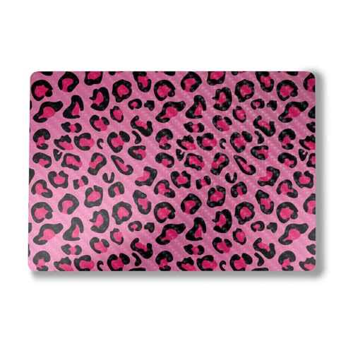 Carbon Fiber Laptop Skin Compatible with Surface Laptop 7 15" (2024) - Pink Leopard - Premium 3M Vinyl Protective Wrap Decal Cover - Easy to Apply | Crafted in The USA by MightySkins