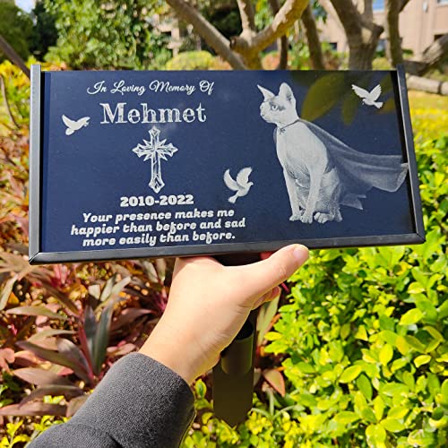 LIPHCEF Dog Memorial Gifts,Dog Memorial Stone,Pet Grave Markers Personalized,Pet Headstone,Cat Memorial? Heart-Shaped? (Rectangle, 12 inch)