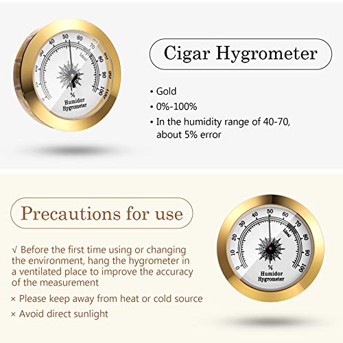 image for Frienda 2 Pcs Hydrometer 2 Inch Humidity Meter Cigar Humidor Hygromete