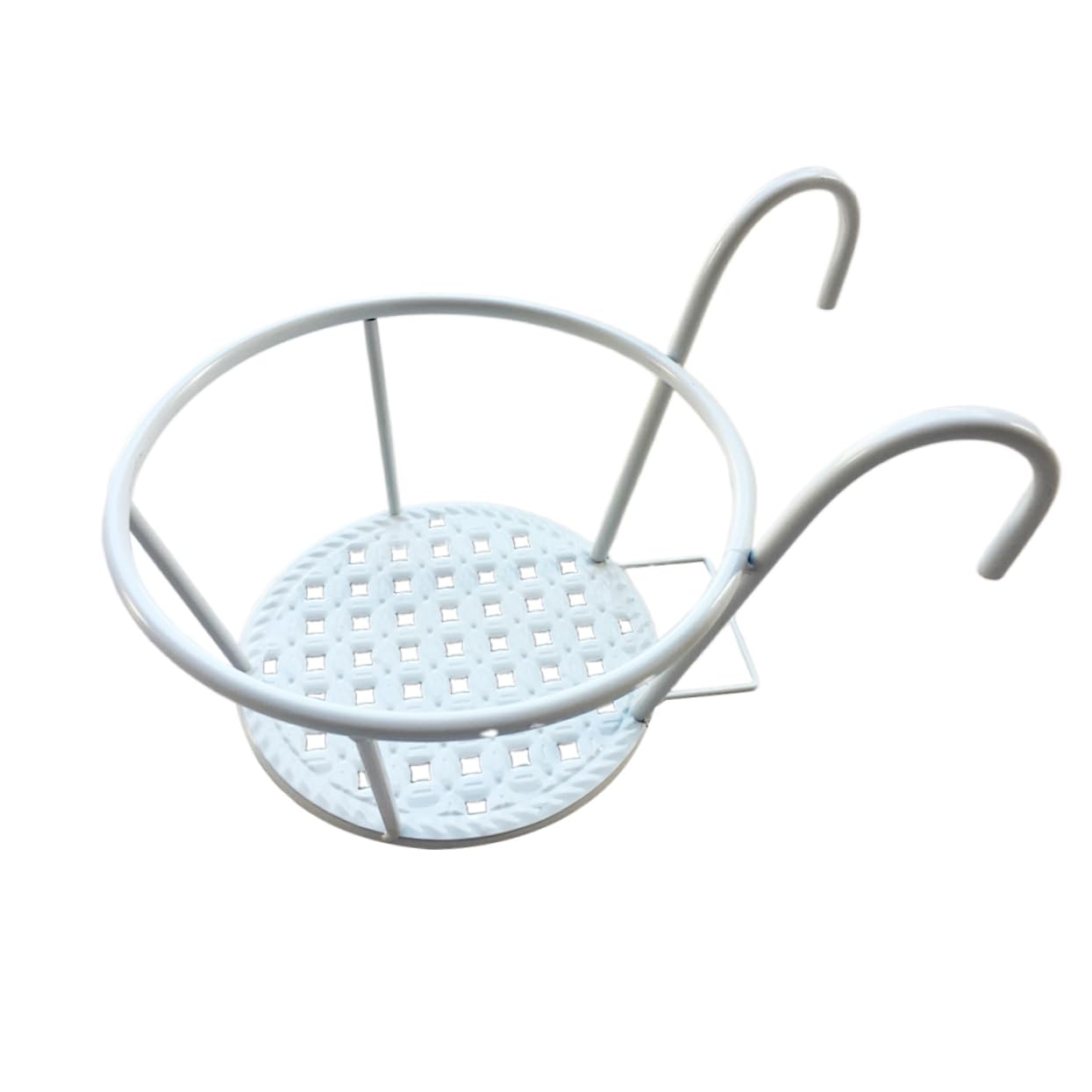 Yardwe 2pezzi Portavaso Da Appendere Ferro Artigianale Con Ganci Per Balcone e Giardino Per Fioriere Sospese Decorazione Per Casa e Ufficio Bianco