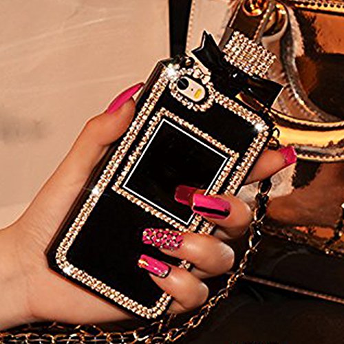 iPhone 6 Plus/6s Plus Case, Luxury Phone Case Diamond Perfume Bottle Style Handbag TPU Cover for iPhone 6 Plus/6s Plus (5.5 inch) Black