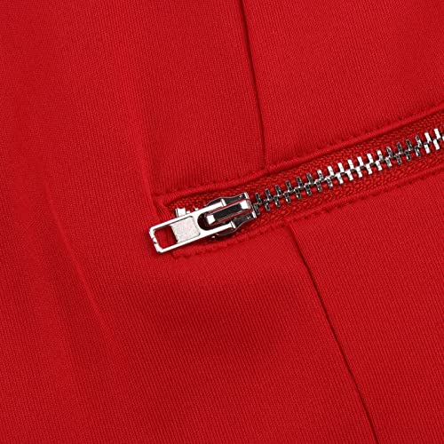 Uodsvp Coats For Women, Sacos De Mujer Para Vestir Elegantes Yellow Rain Coats Women Long Wool Plaid Coat Women's Casual Solid Color Nipped Waist Buttonless Cardigan Jacket With Zip (5Xl, Red) #TOP6