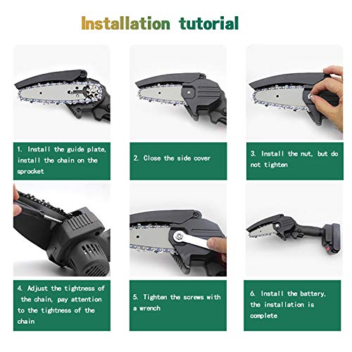 DAANT Chain Saw Chains, for 4 Inch Mini Cordless Handheld Electric Chainsaw, Shape and Wear Resistance, Smooth Cutting, Easy to Install (4 Inch)