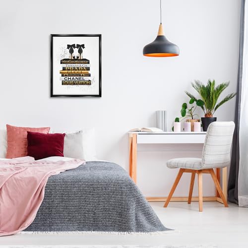 Image of Glam Bookstack Animal Print, 24 x 30 Inch Canvas in Floater Frame