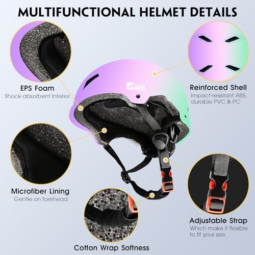 Image of Skateboard Helmet for Adults - Adjustable Certified Safety Adults Helmet for Skateboarding Bike Bicycle Scooter Cycling Skate Skating Multisport Helmets for Women Men Boys Girls Kids Youth