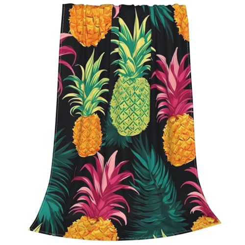 Couverture en flanelle douce imprimé ananas idée cadeau maison - 3