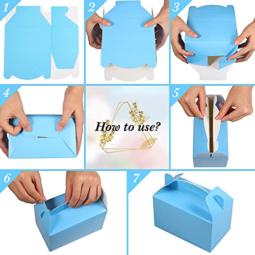36 Pieces Party Favor Boxes Candy Cookies Treat Goodie Boxes Candy Boxes Treat Cardboard Gift Boxes, 5.9 X 3.5 Inch For Kids Birthday Party Baby Shower Wedding Party Supplies (Blue) #TOP2