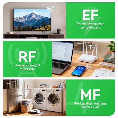 Image of RDINSCOS EMF Detector,Detects All 3 Types of Electromagnetic Radiation | EMF Meter for 5G, WiFi and Smart Meters, EMF Reader for Ghost Hunting