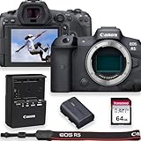 Canon EOS R5 8K Video Recording Mirrorless Camera (Body) with 64GB Fast Transcend Memory Card (Renewed), Black