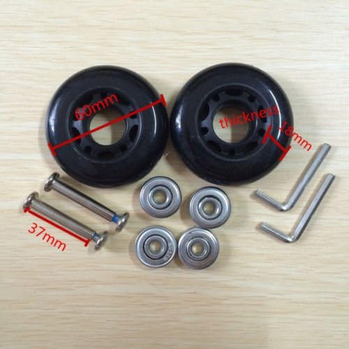 – LUO Black Replacement Luggage/Inline OUTDOOR Skate Wheels With ABEC 608zz Bearings