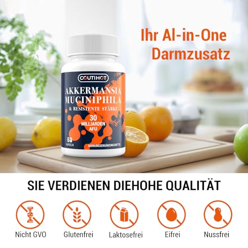 Akkermansia Muciniphila 30 Milliarden AFU - Verbessert mit resistenter Stärke | Nicht-GMO & Glutenfreie Formel für Frauen & Männer - 60 verzögert freisetzende Kapseln – Bild 7