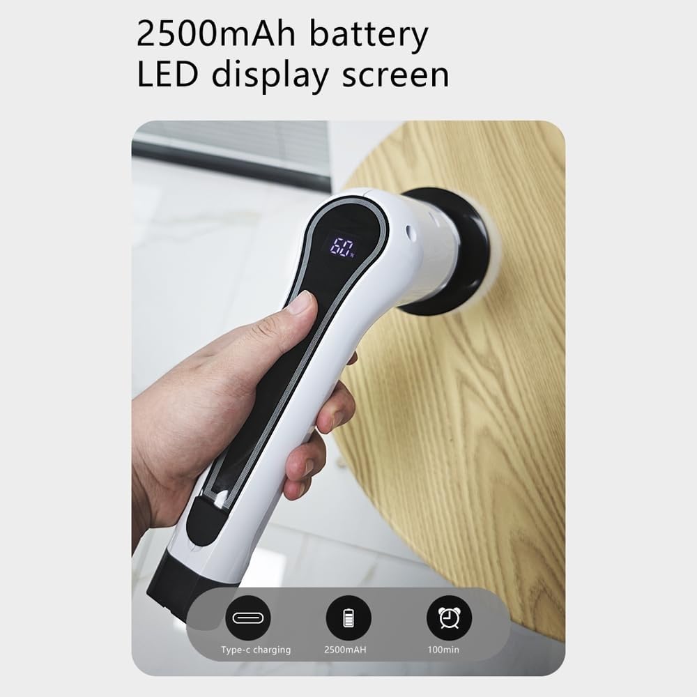 Fregadora Giratoria Eléctrica, Cepillo De Limpieza Eléctrico Recargable Por USB, Cepillo De Limpieza Inalámbrico De Mano Multifuncional For El Hogar, Cocina, Baño, Ventana, Inodoro, Juego De Cepillos