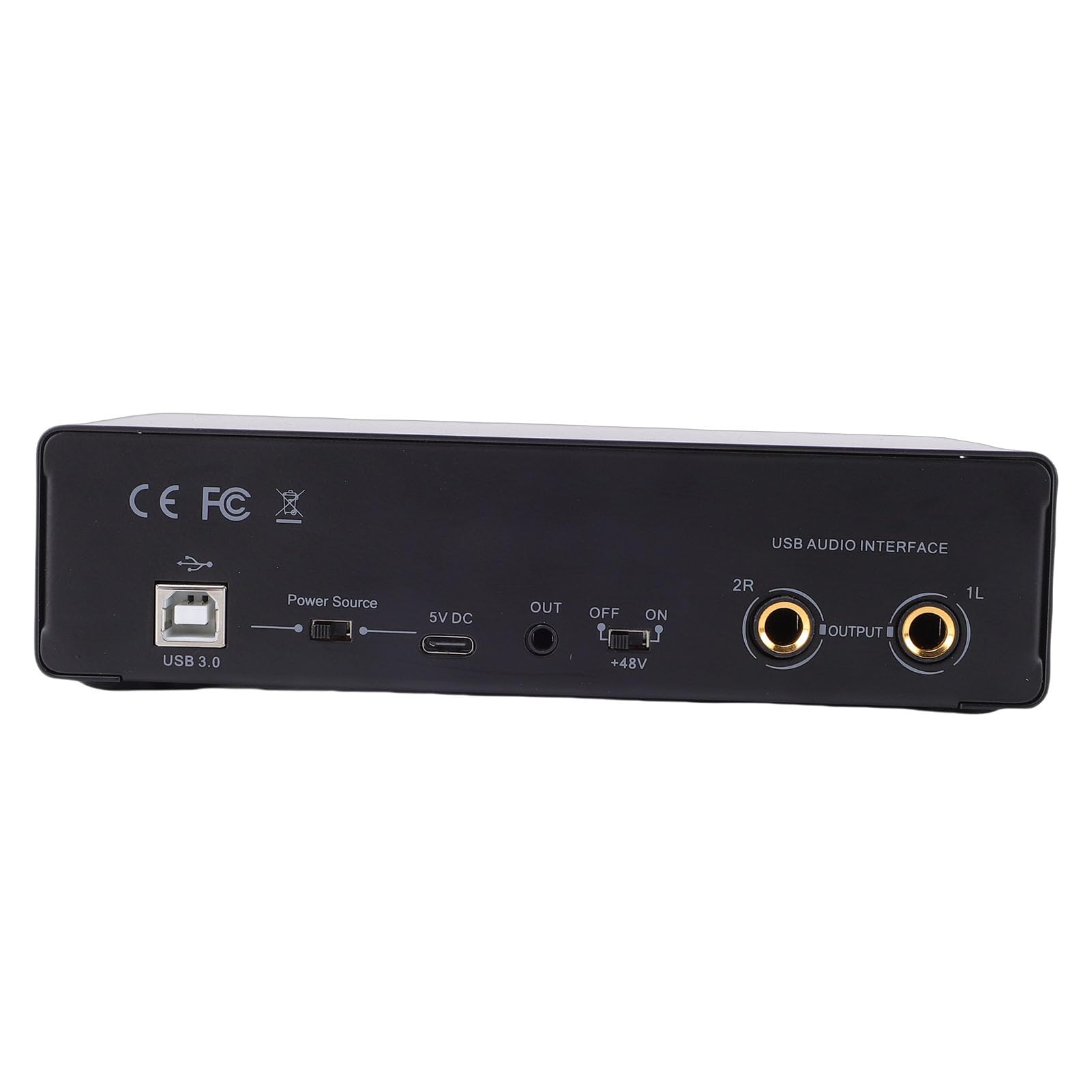 Diyeeni Interfaz de USB, Tarjeta de Sonido USB C de 24 Bits y 192 KHz con Preamplificador Transparente para Grabar Música y Transmitir Podcasts (BLACK)