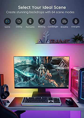 Govee TV LED Backlight with APP Control, Music Sync, Scene Modes, 6.56FT with RGBIC Color Changing for 30-50 inch TVs, USB Powered