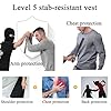 Pounjsd Giacca anti coltello,Gilet Anti-Coltello Nascosto, Gilet di protezione antipuntura da uomo, maglia antitaglio, giubbotto antiproiettile, T-Shirt Protettiva per polizia, protezione di sicurezza