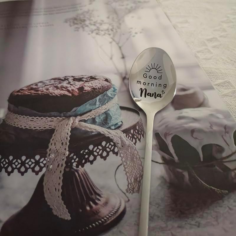 Miniatura 3 de Regalos para nana de nieta, nieto, cuchara de abuela de buenos días para nana, té, amantes del café, cucharas para nana abuela, regalo de cumpleaños
