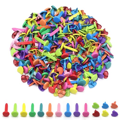 Lot de 200 Attaches Parisiennes Multicolores Pastel, Contenant 100 Attache Parisienne Rondes et 100...