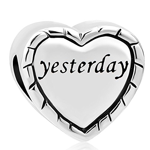 Image of Q&Locket My Little Yesterday My friend Today My Daughter Forever Charm Heart Love Bead For Bracelets (My Little Yesterday)