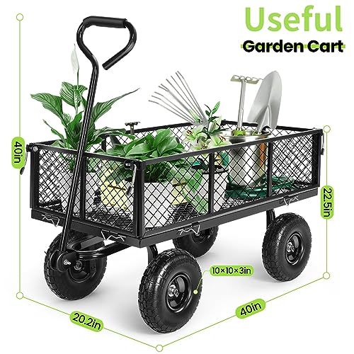 Steel Garden Cart with Removable Sides