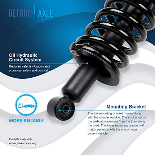 Image of Detroit Axle - 4WD Front Struts Rear Shocks for 2005-2015 Nissan Armada Complete 2 Front Struts with Coil Spring 2 Rear Shock Absorbers Replacement
