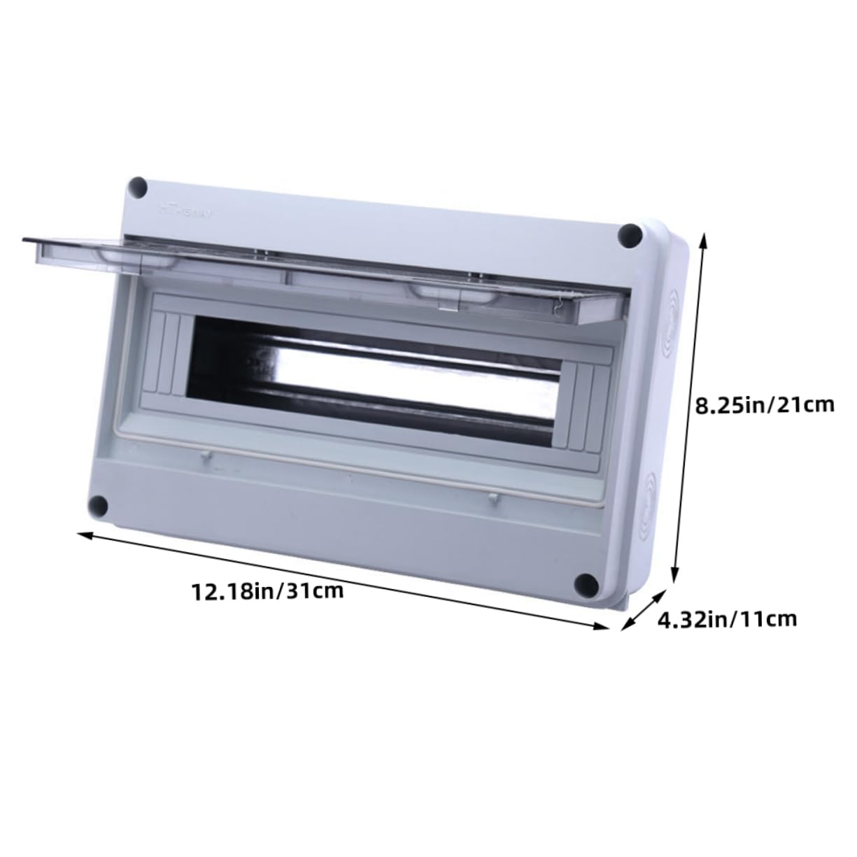 Caja de Distribución Eléctrica de Superficie, Plástico Blanco, Ip65, 15 Circuitos, Resistente Intemperie para Uso Exterior