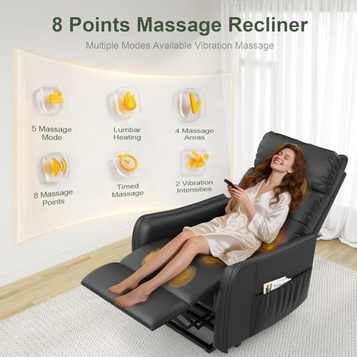 Srfzluxy Fernsehsessel Relaxsessel mit Aufstehhilfe, Elektrisch Massagesessel mit Liege-Funktion Massage & Heizung, TV-Sessel, Ruhesessel, Polstersessel, Wohnzimmer-Sessel mit 2 Fernbedienungen – Bild 3