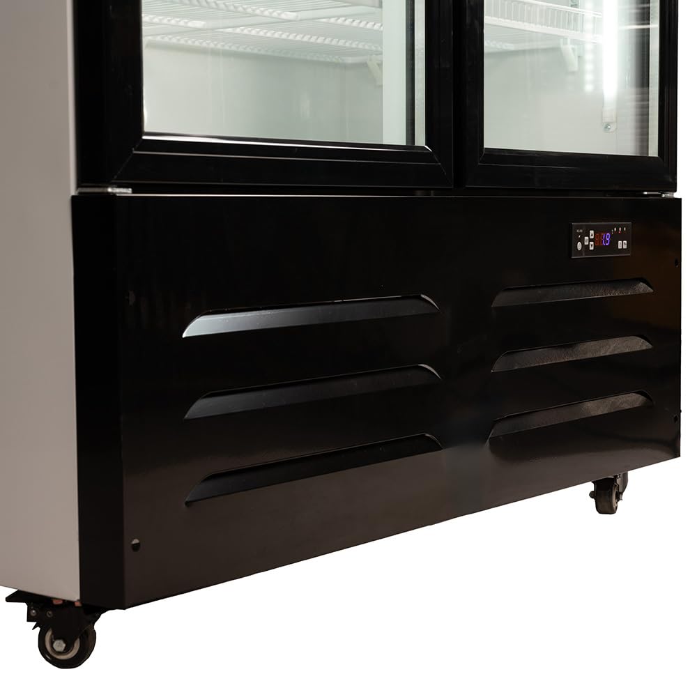 Cleiton® Armario Expositor Refrigerador 2 Puertas de Cristal 600 Litros Doble Cristal Templado Refrigeracion Ventilada Antivaho 1000x570x1980 mm | Vitrina Expositora Refrigerada | Nevera Frio Bebidas
