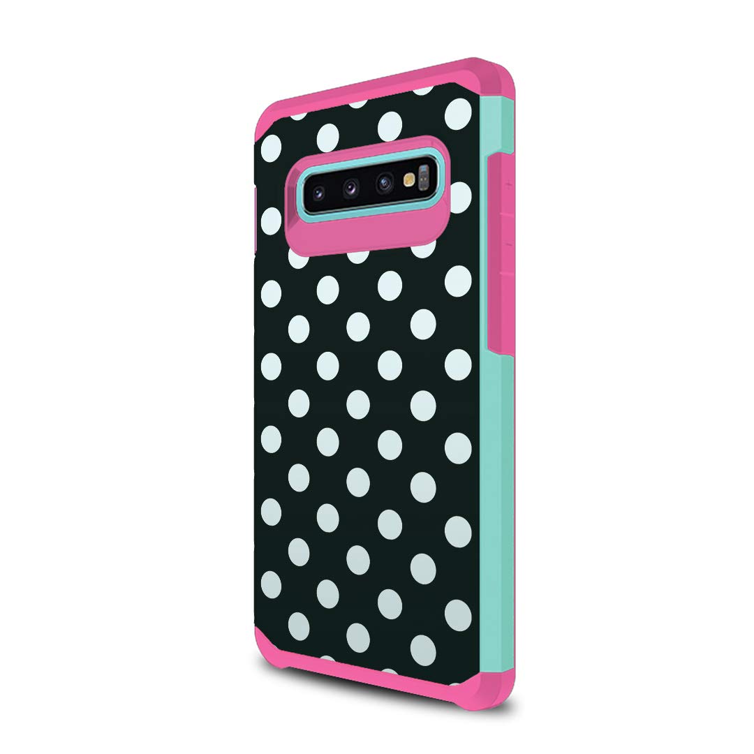 Moriko Compatible With Galaxy S10 Plus Drop Protection Protective Women Girly Mint Green Pink Case Slim Thin Shield Layer Cute Cover For Samsung Galaxy S10 Plus S 10 Polka Dot Black Buy