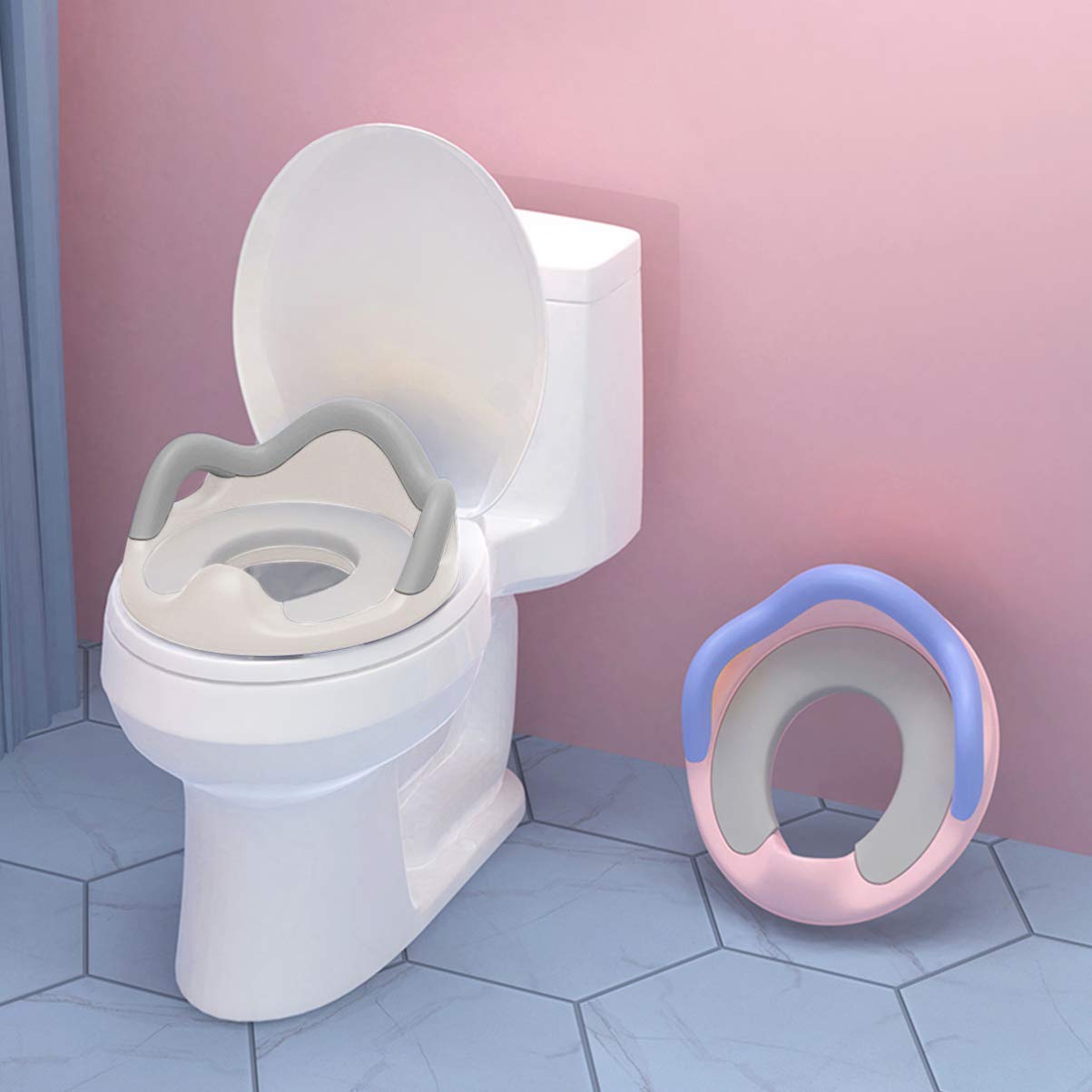 1 Pc Rondella Del Sedile Del Water Vasino Sicuro Bambini Sedia Da Toilette Sedile Del Water Per Vasino Sedile Vasino Sedile Copriwater Plastica Portatile Viaggiare Sgabello Bianca