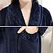 Hellomamma Long Bath Robe for Womens Plush Soft Fleece Bathrobes Nightgown Ladies Pajamas Sleepwear Housecoat Navy Blue S-M