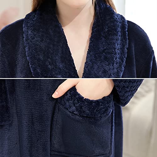 Image of Hellomamma Long Bath Robe for Womens Plush Soft Fleece Bathrobes Nightgown Ladies Pajamas Sleepwear Housecoat